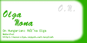 olga mona business card
